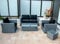 Ragnarök-Möbeldesign PolyRattan Lounge - Deutscher Hersteller - 8 Jahre GARANTIE - Tisch Sofa Sessel Gartenmöbel Glas Polster Aluminium Rattan Isfjord Grau Schwarz
