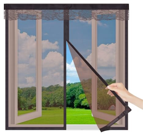 Zanzariera Finestra Magnetica, Zanzariere per Finestre 80x230cm,Zanzariera a Calamita Facile da Installare, Rete Protettiva Anti Zanzare per Finestre, Zanzariera Magnetica con Nastro Adesivo,Marrone