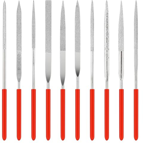 10-Teiliges Mini-Nadelfeilen-Set, Diamantfeile aus Gehärteter Legierung, Metall-Diamant-Präzisionsnadelfeile für Metall, Kunststoff, Glas, Holz, Schmuck, Grobe Gravur