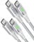 INIU Cavo USB Type-C to Type [2m+2m, Bianco] 100W PD 5A Cavo USB C USB C QC4,0 Nylon di Ricarica Rapida Tipo C a USB C compatibili con Samsung S21 S20 Note iPad MacBook Pro Huawei Xiaomi.