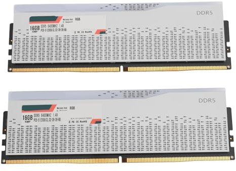 DDR5 32GB (2x16GB) 6400MHz, Memoria Ram de Escritorio para Juegos, PC5 51200U CL32 39 39 80 Kit de Módulo de Memoria RGB Colorido para XMP3.0 Expo