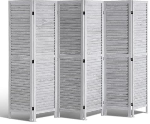 VEVOR Raumteiler Paravent aus Holz 6-teiliger Faltbarer Sichtschutz, 242 cm Langer Raumteiler, tragbarer Dekorationsschirm zur Raumtrennung mit europäischem Still für Zuhause Restaurant Schlafzimmer