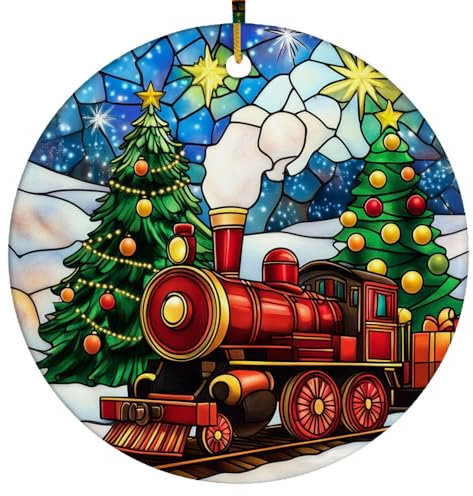 Runde Weihnachten Deko Anhänger Baumschmuck „Polarexpress“ Weihnachtsdekoration Keramik Weihnachtsbaum Deko Coole Weihnachtsdeko Für Autoinnenräume Wände Hotels