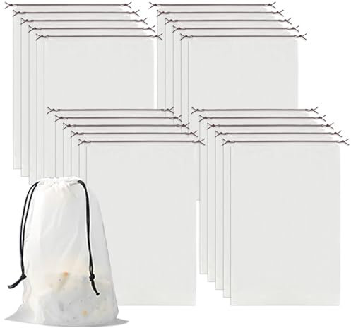20 Pcs Shoe Bags for Travel, Waterproof Travel Shoe Pouch for Storage, Clear Dustproof Packing Drawstring Bags for Boot Sports Sneaker Dance Golf Men Women, 11.8 x 15.7