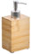 KESPER | Seifenspender mit Edelstahl-Pumpe, Material: Bambus, Kunststoff, Edelstahl, Maße: 8,5 x 6,5 x 18 cm, Farbe: Braun - Naturholz | 19402