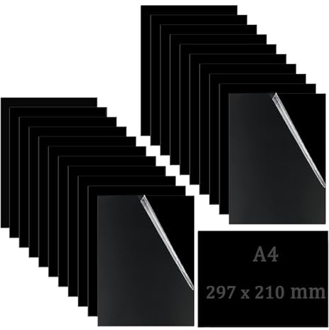 NAMYEUT 22 Stück A4 Schwarz Acrylplatte, 1mm Acrylglas Platte Schwarz Acrylplatten Acryl Platten Kunststoffplatte für Schilder, DIY Display Projekte Handwerk, Malerei