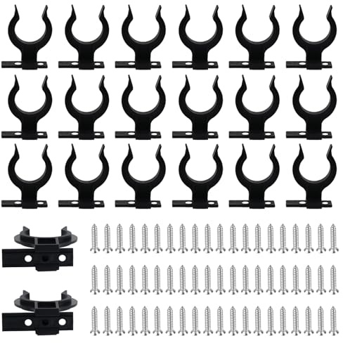 Sockelleisten Clips, 20 Stück Sockelleiste Küche für 32-42mm Küchenfüße | Küchensockel Befestigung mit 60 Schrauben, Sockelblende Küche, Küchen Sockelblende, Schwarz