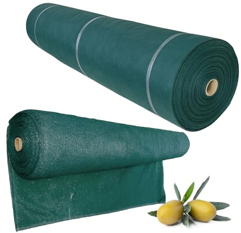 Crisalide Tela para recoger aceitunas antiespinas con apertura y ojales reforzados – Rollo disponible en 13 tamaños (de 4 x 50 m a 4 x 250 m) – 90 g/m², profesional (5 x 50 m)