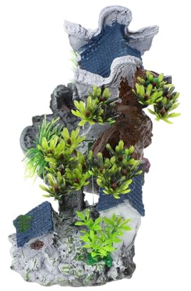 Toyvian Akvaryum Dekoration aus Kunstharz Versteckhaus mit Höhlenhaus für Aquarien Miniaturhaus für Aquarium Landschaftsgestaltung Unterwasser Deko für Aquarienhäuser