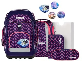 ergobag Schulranzen-Set Maxi Set PerlentauchBär - Lila