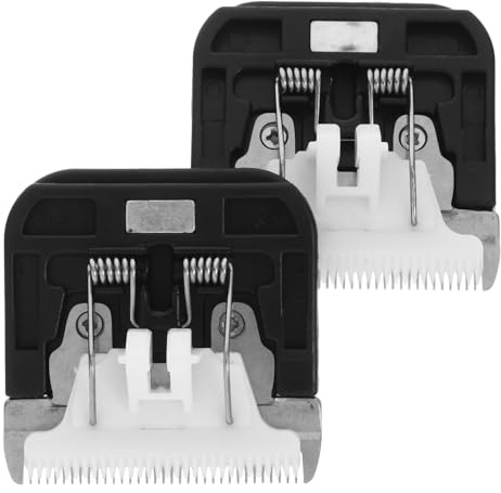 Healvian Ersatzklingen Elektrische Haartrimmer aus Pulvermetallurgie 2 Stück Feine Schmale Schneideköpfe für Präzises Schneiden Kleiner Bereiche für Hunde und Katzen