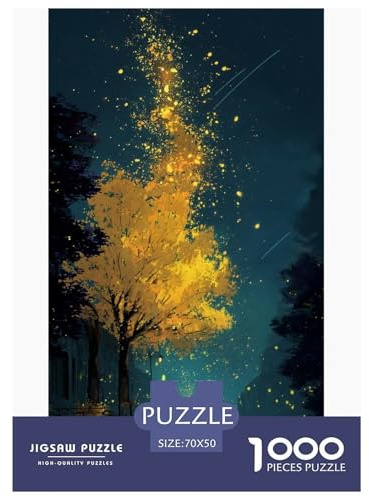 Nacht 3D-Puzzle 70x50cm/1000pcs, Magischer Baum – Kreatives Entspannungsspiel, Bildend, Hausdekorationsgeschenk Für Alle