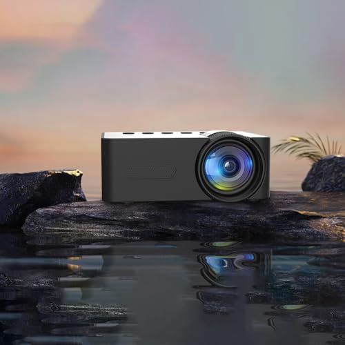 Projecteur YT100 avec résolution HD 1080p, design compact et connectivité sans fil pour la maison et l'extérieur (Noir)