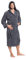 ZOLLNER Peignoir avec capuche, unisexe, taille XL, microfibre, gris