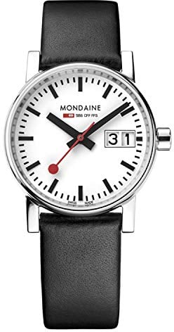 Mondaine Unisex Erwachsene Analog Quarz Uhr mit Leder Armband MSE30210LB