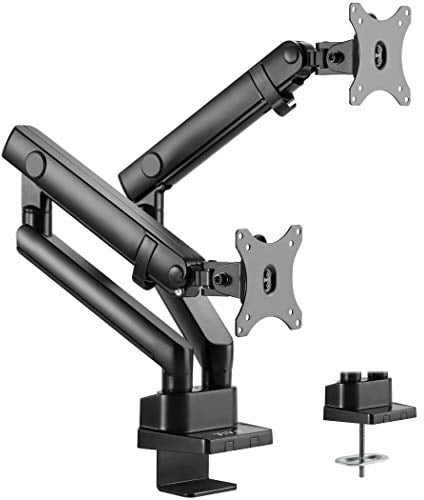 VIVO Premium Aluminum Full Motion Dual Monitor Desk Mount Stand with Lift Engine Arm, Fits Ultrawide Screens up to 35 inches, STAND-V102BB