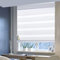 Doppelrollo ohne Bohren Klemmfix, Duo Rollo Seitenzugrollo mit Klämmträgern, Sicht und Sonnenschutz für Fenster Tür Wand, lichtdurchlässig u. Verdunkelnd (Weiß, 50 x 150 cm)