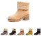 Hitmars Stivali Donna Invernali Stivaletti Camoscio Boots Stivali Foderati Caldi Scarpe Eleganti Comodi Moda Cachi EU 38
