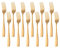 SUNSENGEUR Dessert Forks Set of 12, Autograph Pattern Stainless Steel Salad, Fruit, Mini Cake Forks, Mirror Finished Silverware Cutlery, 7.4 inch - Gold