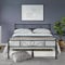 Yaheetech Metal Double Platform Bed 4ft6 Bed Frame Solid Bedstead Base with Scroll Design Headboard/Footboard Black