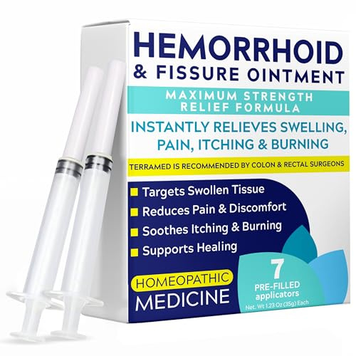Hemorrhoid Ointment | Hemorrhoid Treatment | Hemorrhoid & Fissure Ointment | 7 Pre-Filled Applicators | Fast & Effective Relief | Reduces Swelling, Itching & Discomfort | Advanced Formula