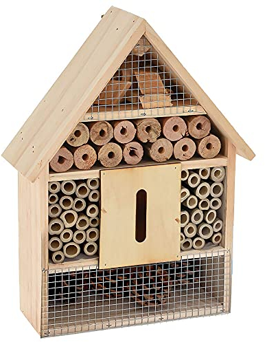 Murago - Insektenhotel ca. 30cm Holz Insektenhaus Bienenhotel Nistkasten Nisthilfe klein zum Aufstellen Aufhängen fertig montiert