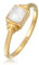 Elli Ring Damen Quadrat Vintage mit Mondstein in 925 Sterling Silber Vergoldet