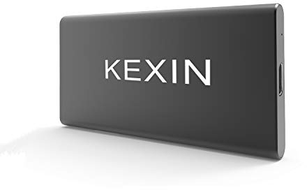 KEXIN Extreme SSD 500GB Portable SSD USB 3.1 USB C SSD 500 GB High Speed External SSD Aluminium Schwarz