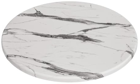GGMMÖBEL WERZA | Werzalit Tischplatte | Weiß Marmor | Ø 60 cm | Topalit Gartentischplatte | Perfekt für klappbare Gartentisch, Esstisch | Wasserfest | Restaurant, Cafe, Bar | Indoor und Outdoor
