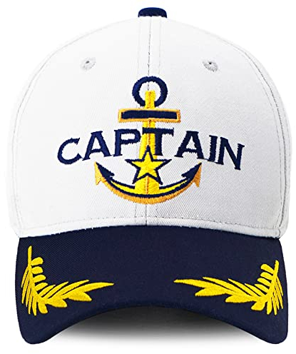 Captain Hat & First Mate | Passende Skipper Bootfahren Baseball Caps | Marine Sailor Navy Hüte, Weiß, Einheitsgr��e