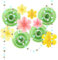 EASY JOY Paper Fans Hanging Decorations - Pink Flower Paper Flowers for Baby Shower & Birthday Parties