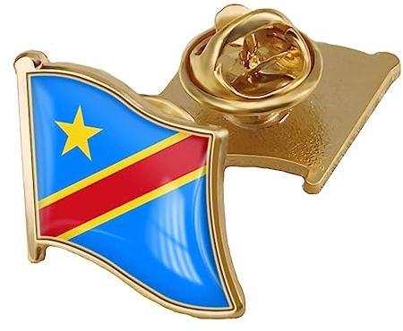 Emaille-Anstecknadel Mit Flagge Der Demokratischen Republik Kongo, Öl-Anstecknadel Mit Kristalltropfen, Abzeichen Mit Weltflagge, Accessoires Für Kleidung, Schals, Art-Déco-Brosche, Große Vintage
