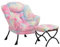 HollyHOME Ohrensessel mit Hocker Sessel mit Hocker Lesesessel Plüsch Sessel Wohnzimmer Schlafzimmer Relaxsessel Lounge Sessels mit Stahlrahmen Armlehnensessel, Aurora
