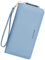 GEEADNB Langformat Geldbörse für Damen, PU Leder Portemonnaie Gross Reißverschluss Telefon Geldbörse Frauen Armband Geldbörse Lange Clutch Geldbörse (Blau)