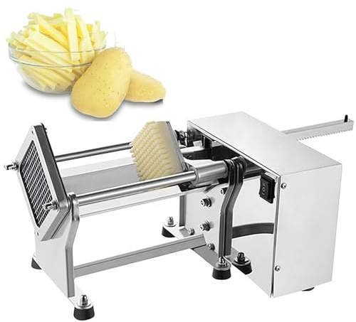 Tagliapatate, Tagliapatate Commerciale, Affettatrice Elettrica per Patate Fritte, con Lame da 6 mm/9 mm/13 mm, per Patate Carote Cetrioli
