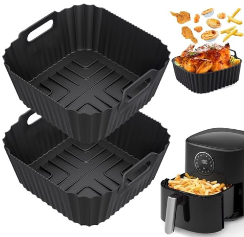 JAWUZ 2 Moldes De Silicona Para Freidora De Aire Caliente Airfryer De 4,1 l,Molde De Silicona Para Freidora De Aire Caliente,Accesorios Para Hd9252/Hd9200/Hd9255