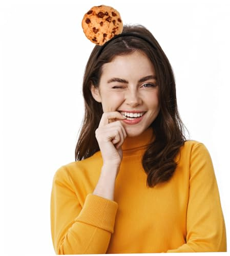 ASAKKURA Plüsch Keks Haarreif Weicher Cartoon Cookie Haarreif Lustiges Party Accessoire Karneval Kopfschmuck Mädchen Keks Kopfband