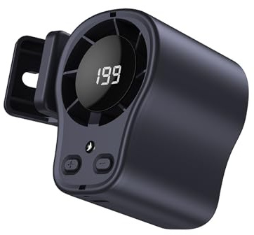 Car Clip on Air Conditioner Fan LED DisplayCar Fans That Blow Cold Air,Portable Personal Cooling Fan 360° Rotation 199 Speeds Adjustable over 100 wind speeds semi cooling technology USB charging