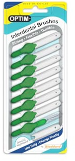 OPTIM INTERDENTAL Brush Blister (8 Bürsten), Grün, Größe 5/0,8 mm