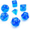 Bescon Mini Durchsichtig Polygonal Würfel Set 10mm- Small Transparente Mini Spielwürfel D&D Dice Set of 7, Kleine RPG - Rollenspiel Polyedrische Dice Set D4-D20 in Tube, Transparente Blue
