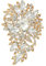 EVER FAITH Damen Marquise Österreichische Kristall Hochzeit Blume Blatt Bouquet Brosche Klar Gold-Ton