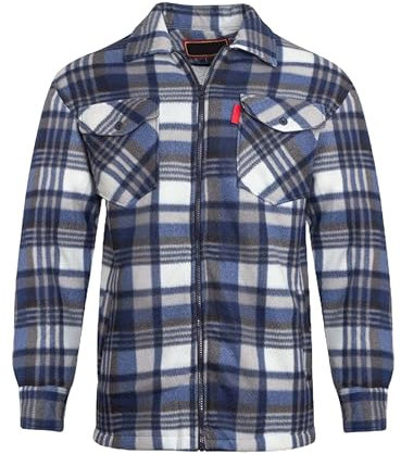 shelikes Mens Womens Shirts Fleece Padded Lumberjacket Sherpa Fur Lined Lumberjack Hooded Quilted Thermal Check Shirt