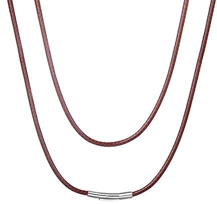 ChainsHouse Black Hemp Rope Pendant Cord Leather Necklaces for Men Brown Necklace Cord