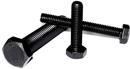 Sechskantschraube M8x20 DIN 933 Stückzahl 10 Stahl schwarz Vollgewinde Festigkeitsklasse 12.9
