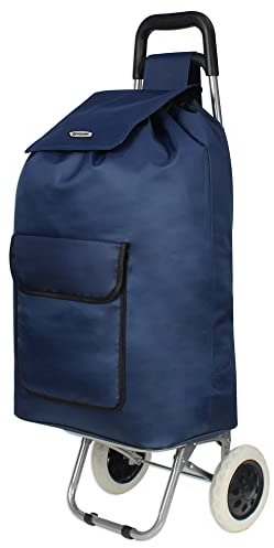 ARIANA 61Ltr Lightweight 2 Wheel Large Shopping Trolley Shopping Cart Grocery Bag Shopper - ST54 (Navy-Blue)
