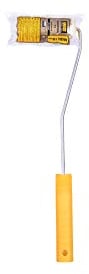 HARDY WORKING TOOLS Maler Set, Farbrolle und Farbwalze aus Polyester, Florhöhe 12mm, Länge 10cm, Durchmesse 15mm, weiß-gelb, A0180-520000