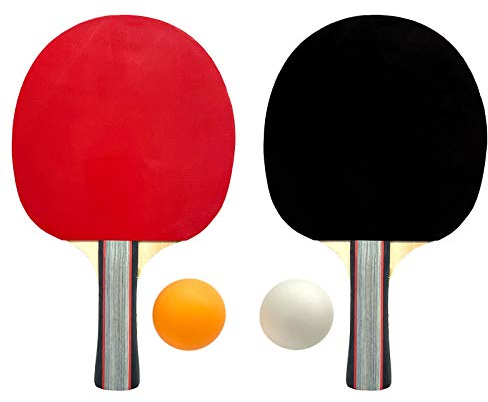 5tlg. Tischtennis-Set 2X Tischtennisschläger 2X Tischtennisbälle mit Tasche Tisch Tennis Schläger Bälle