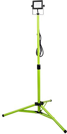 Luceco Foco de Trabajo Trípode 10W, Luz Portátil IP65 Impermeable, Lampara LED Portátil para Obras, Jardines, Automóviles, Garajes