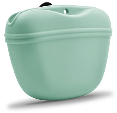 AUDWUD Hundefutterbeutel aus Silikon tragbarer Trainingsbehälter mit Clip,praktischer Magnetverschluss