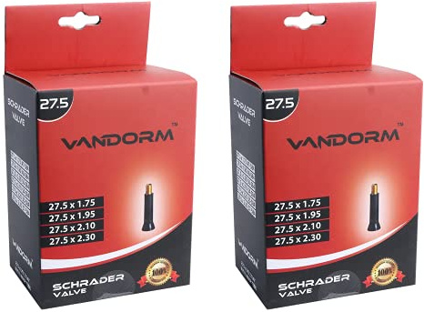 2 PACK Vandorm 27.5 x 1.50 - 2.30 MTB Mountain Bike Butyl Schrader Valve Inner tube Pack